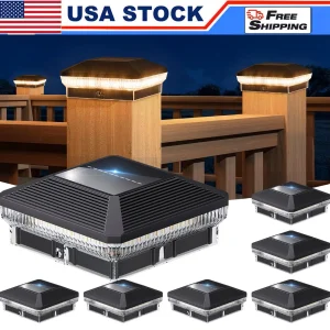 6/12 Pack 4x4 Solar Post Lights Outdoor, 40 LED