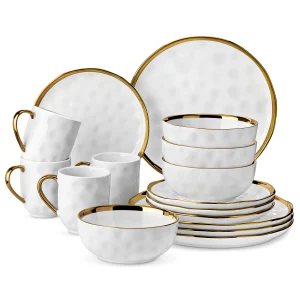 16/32 Piece White Handmade Dinnerware Set