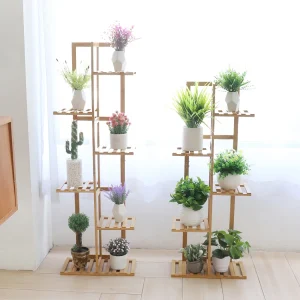 Bamboo Corner Tall Plant Stand Rack