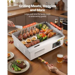 Electric Griddle 50-300°C Adjustable Temp Control