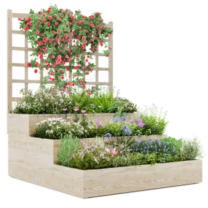 3-Tier Elevated Garden Bed with Trellis