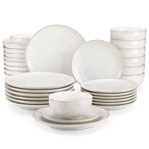 16/32 Piece Stoneware Plates Dinner Set