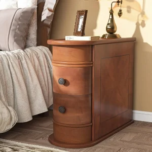 End Table Round Solid Wood
